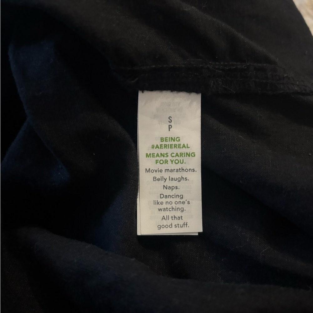 Aerie Black Linen Button-Up Shirt - Picture 6 of 6